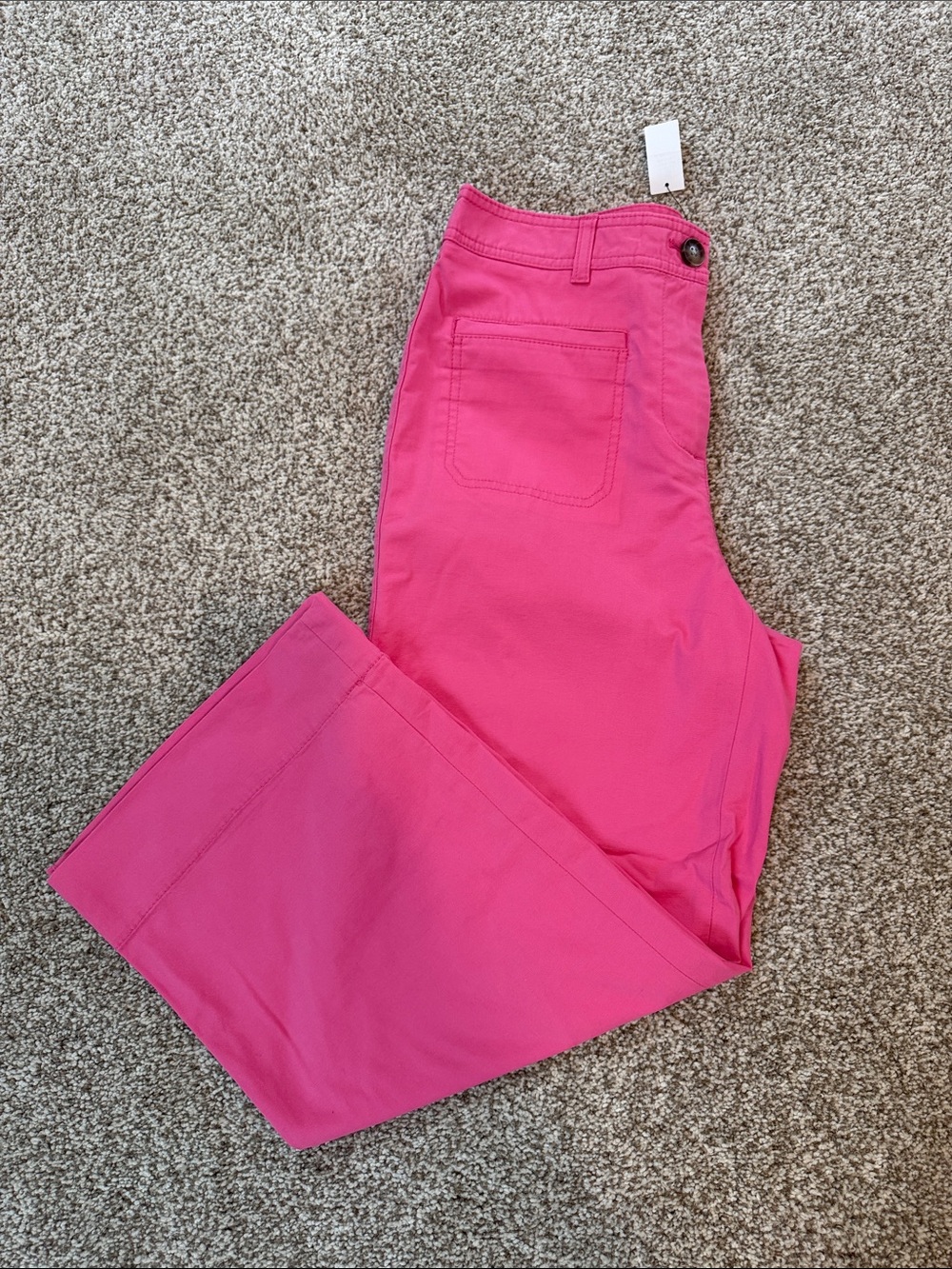 NWT TALBOTS Women’s Pink Twill wide leg cropped pants